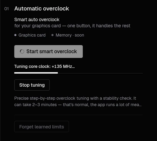 Smart overclock in progress